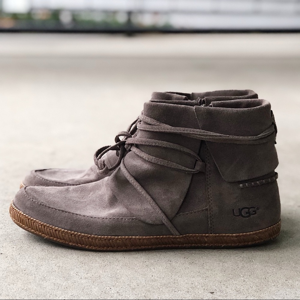 UGG® Reid Suede Booties // Slate // Size 8